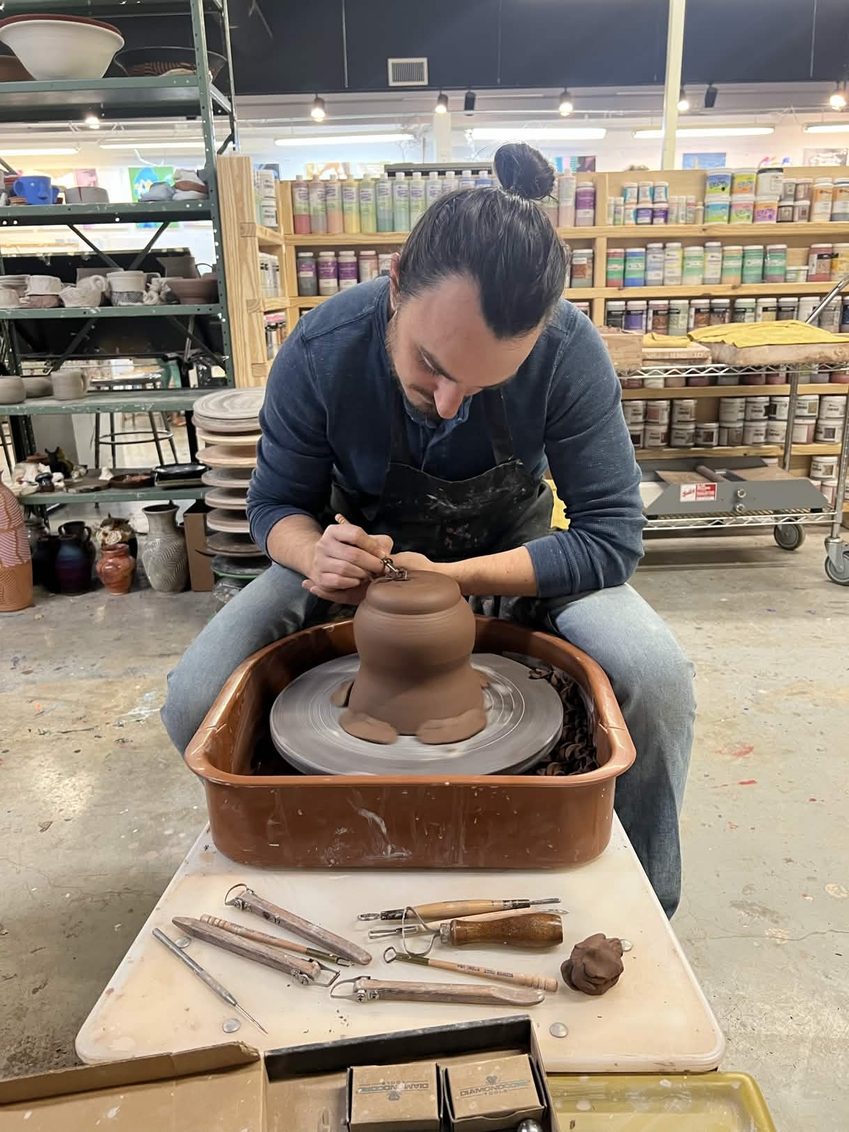 Kleetus in the zone, working in trimming.